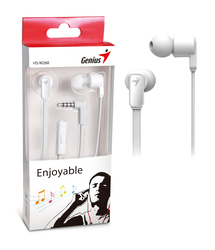 Genius HS-M260 In-Ear Stereo Headphones with Mic, White